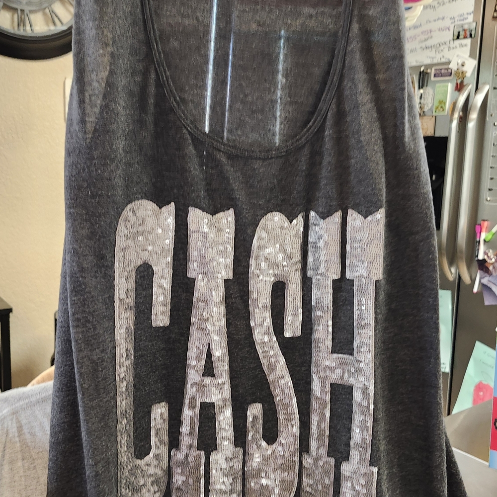 Cheeky's CASH Charcoal sequined Tank Top